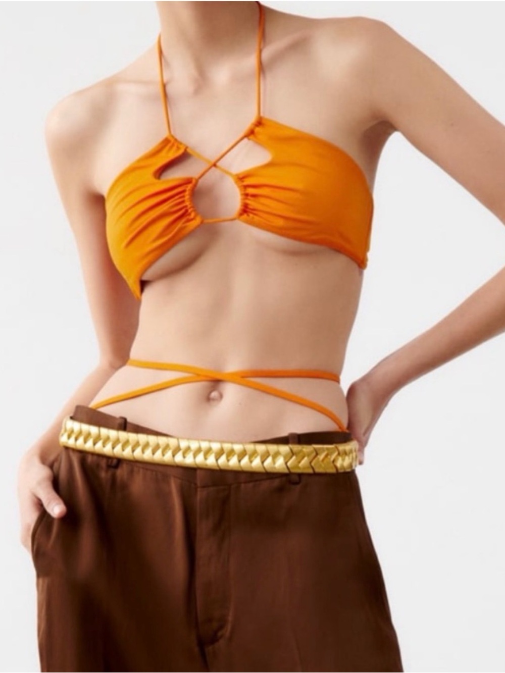 Zara chunky thick chain belt